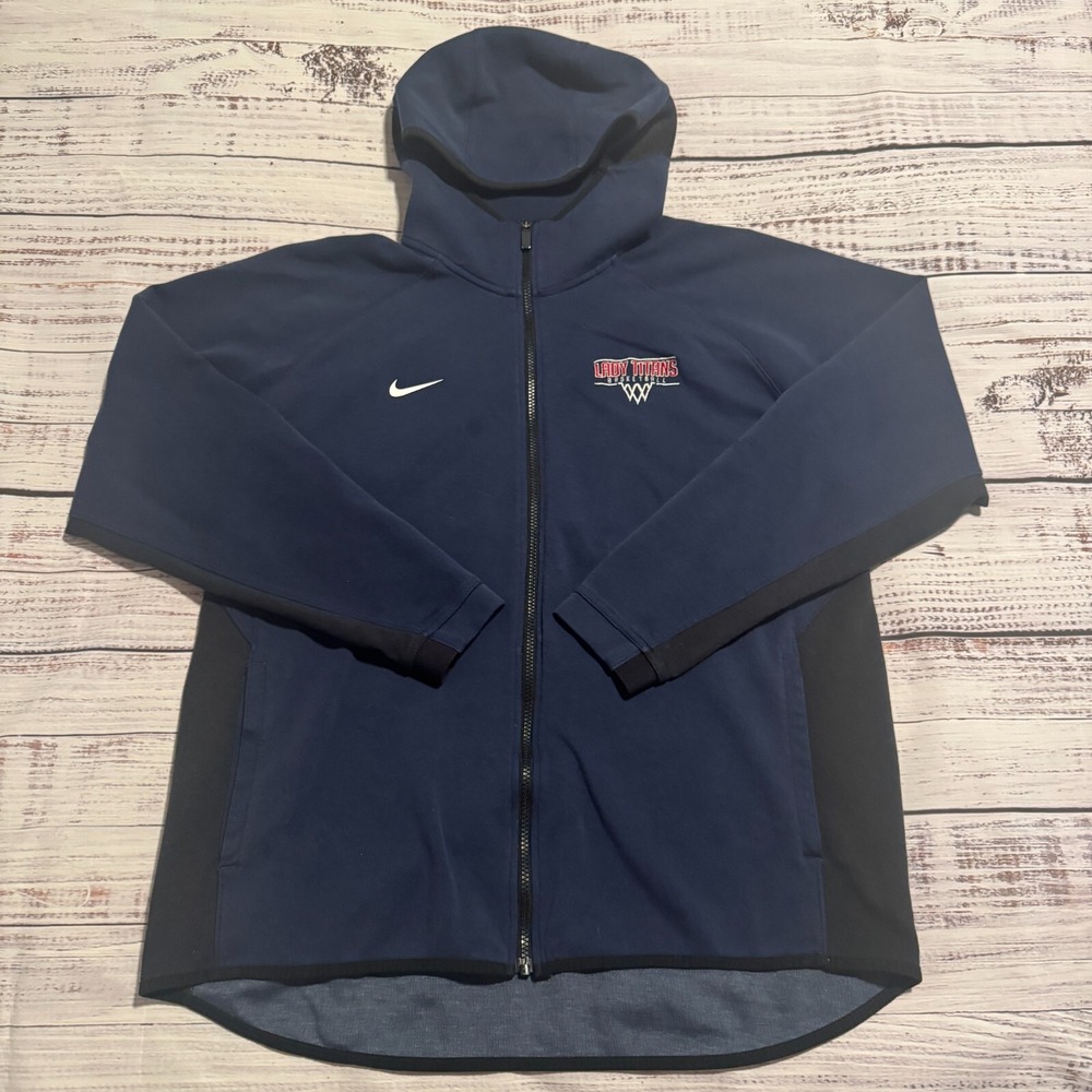 Nike Dri-Fit Hoodie Full Zip Athletic Navy Blue Men's Size XL‎